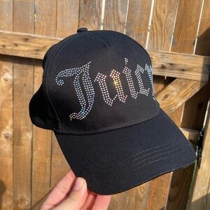💖❤️ NWT JUICY COUTURE BLING BLACK Women’s Hat - Cap - Velcro Strap 💕✨